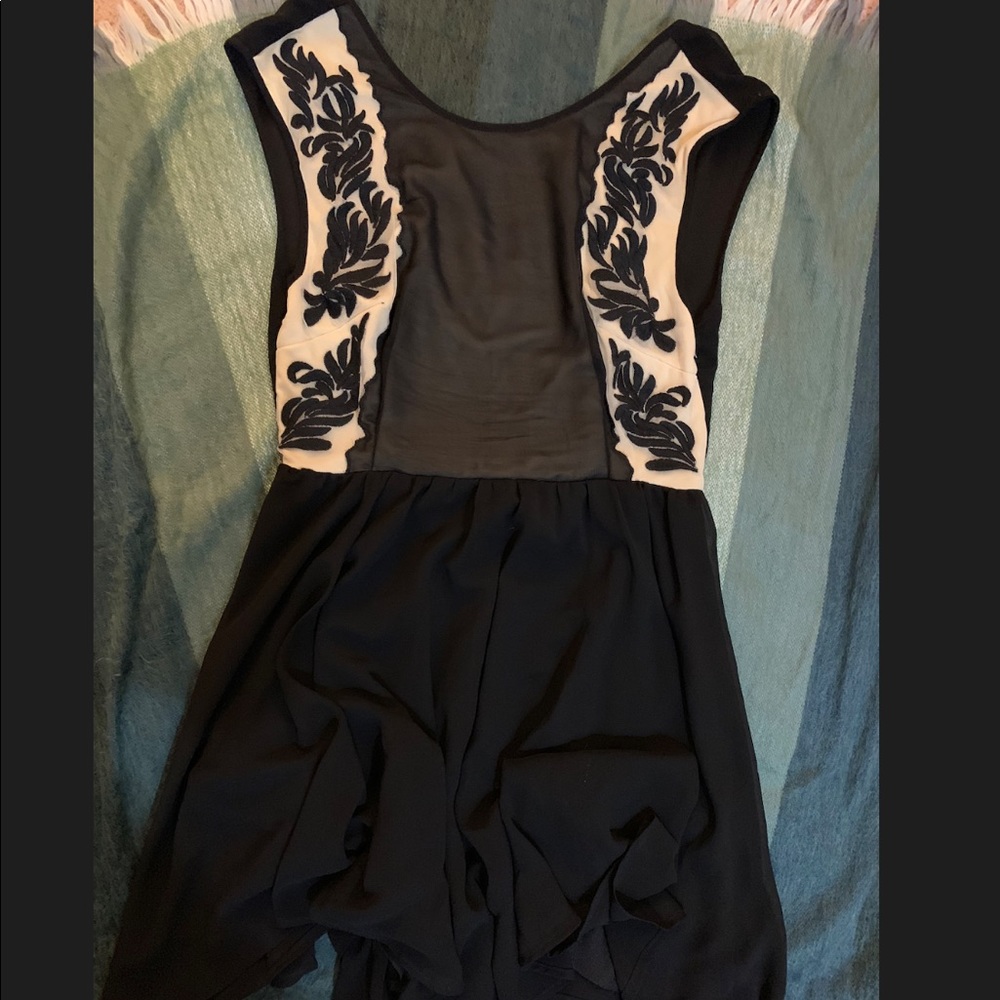 Urban Outfitters black v lace floral dress